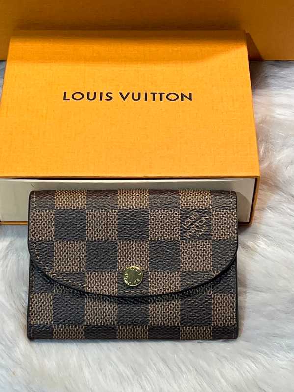 LOUIS VUITTON Damier Ebene Rosalie Coin Purse Rose Ballerine