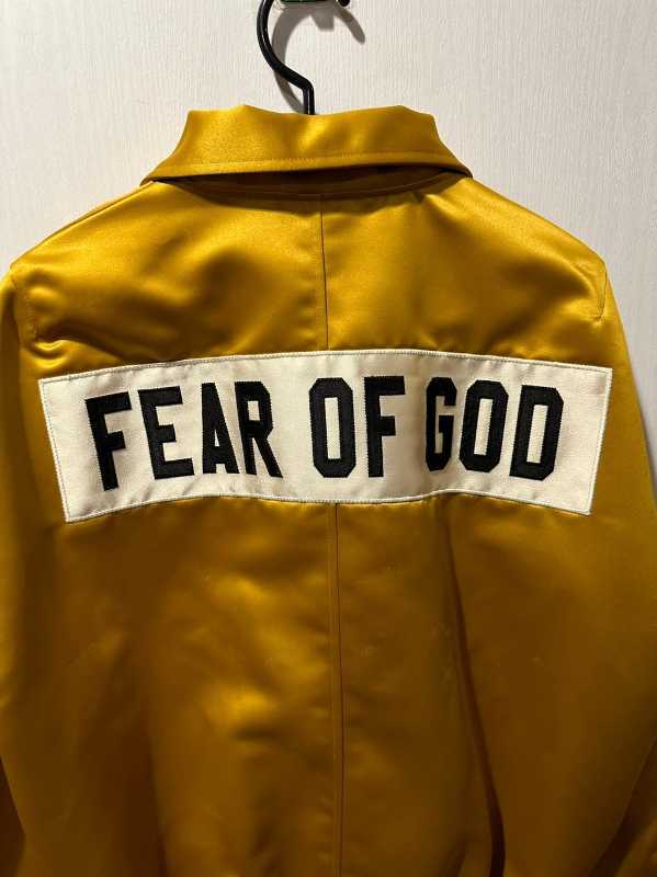 Fear of God 5th Collection Satin Baseball Coaches Jacket Gold