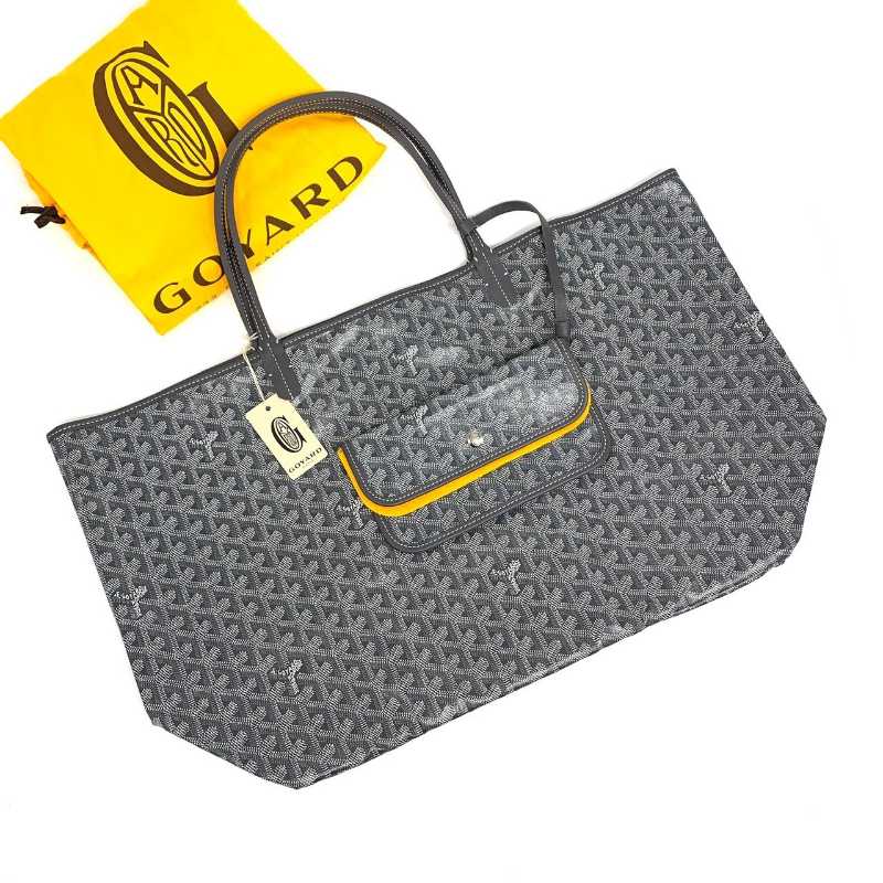 Goyard Saint Louis Tote GM Grey in Canvas/Calfskin with Palladium