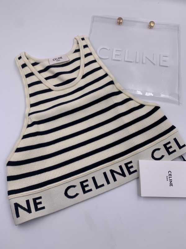 Celine, Intimates & Sleepwear, Authentic Celine Mesh Sports Bracream Navy