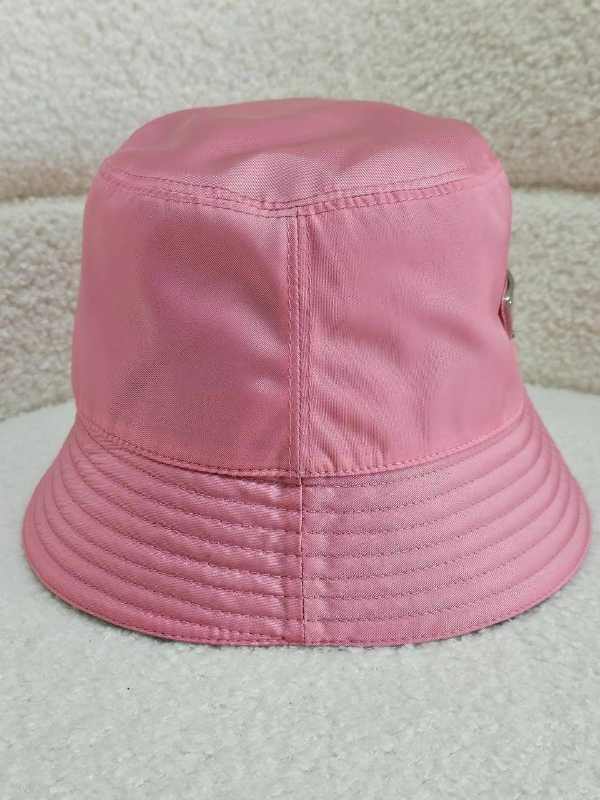 Authentic Prada Nylon Bucket Hat in “Begonia Pink” Prada Re-Nylon Bucket Hat With Enameled Metal Triangle Logo  main image 4