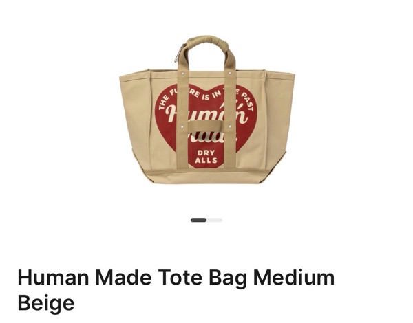 Human Made Tote Bag Medium Beige Shop Authentic at SASOM