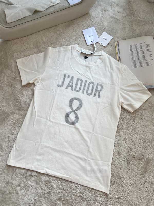 Dior J'Adior 8 T-Shirt In White Cotton and Linen Jersey