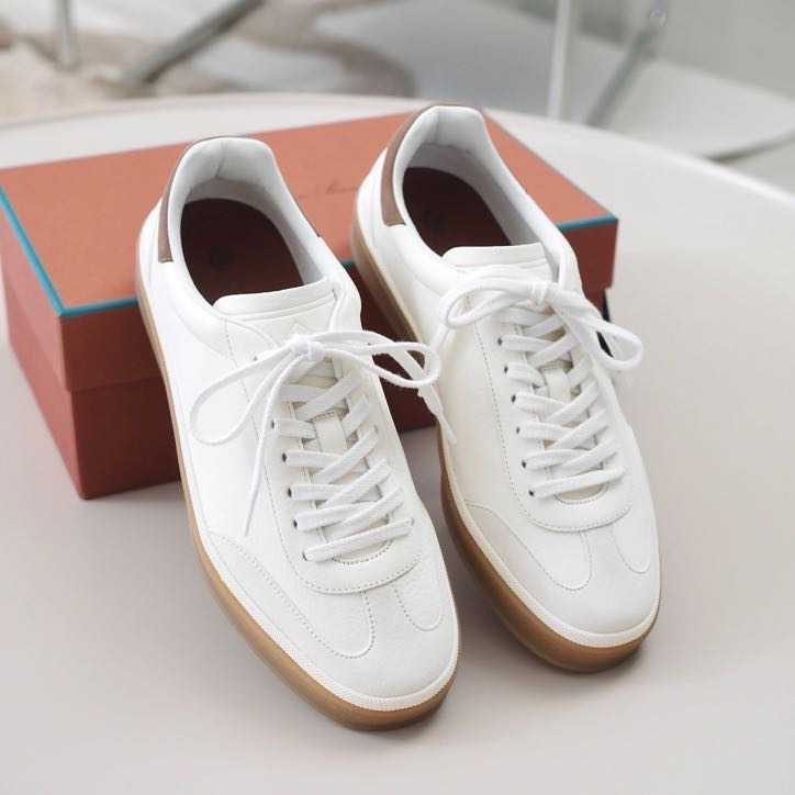 Loro Piana Tennis Walk Sneaker In Deerskin White (Women's)