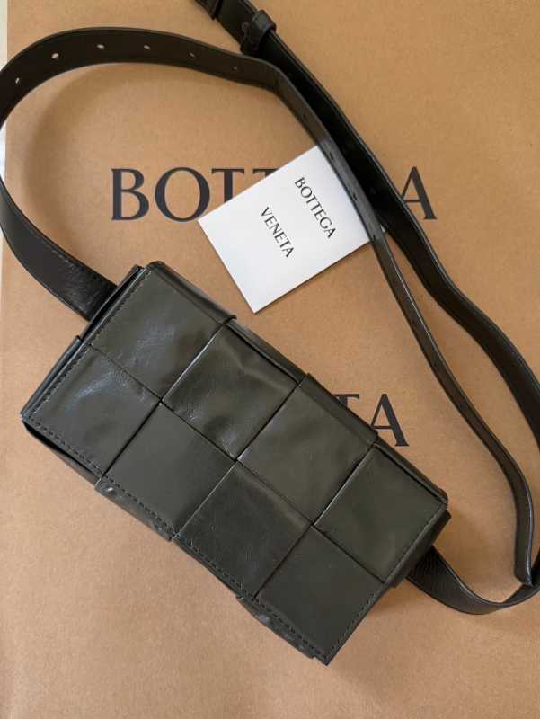 Bottega Veneta Cassette Belt Bag In Calfskin With Silver Hardware