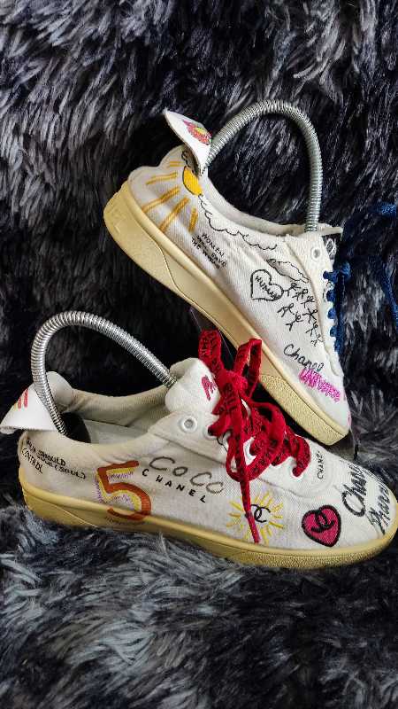 SASOM  shoes Chanel Sneakers Pharrell White Multi-Color Check the latest  price now!