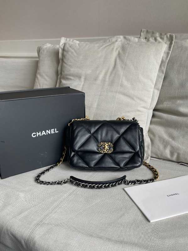 SASOM  bags Chanel 19 Flap Bag In Goatskin With Gold-Silver Tone And  Ruthenium-Finish Metal Black Check the latest price now!