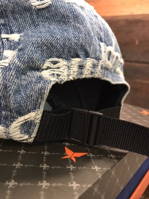 Buy Supreme Frayed Logos Denim Camp Cap Blue | SASOM