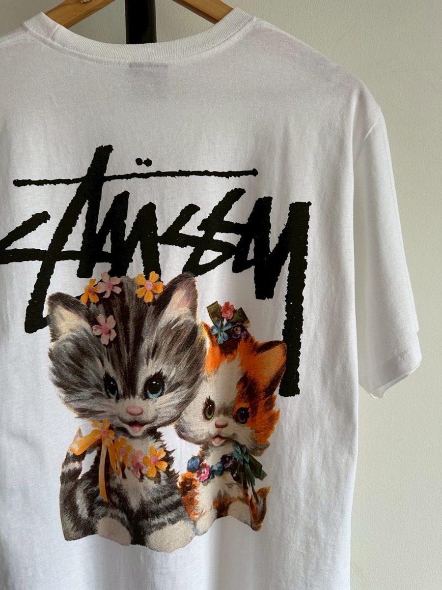 Stussy Kittens Tee White Shop Authentic at SASOM