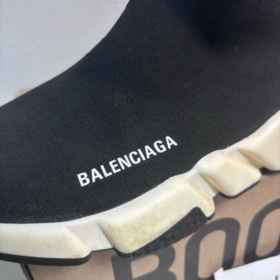 SASOM shoes Balenciaga Speed Trainer Black White 2019 Check the