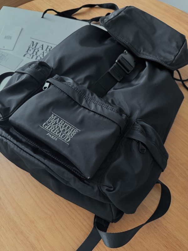 Marithe Francois Girbaud Classic Logo 3 Pocket Big Backpack Black