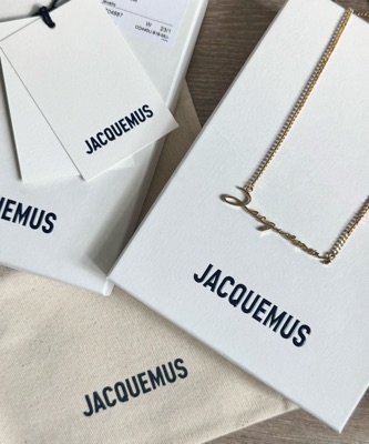 Jacquemus La Chaine Jacquemus In Brass Signature Logo Chain
