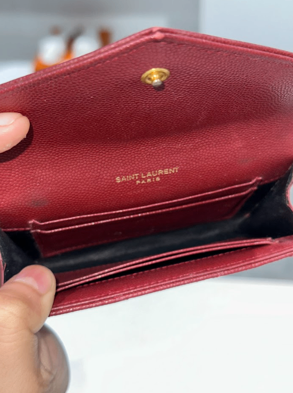 ★Saint Laurent★ Monogram Matelasse Zipper Wallet Red Gold Saint Laurent Cassandre Matelassé Wallet | Red | FARFETCH