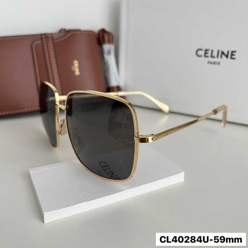 Celine Triomphe Rhinestone 01 Sunglasses In Metal With