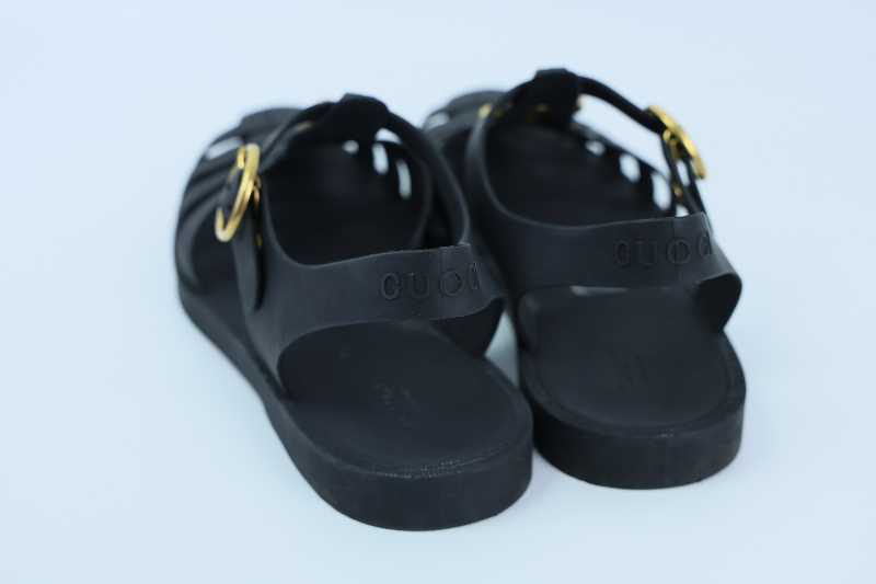 Buy & Sell Gucci Rubber Buckle Strap Sandals Black | SASOM