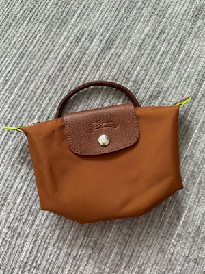 Le Pliage Green Pouch with handle Cognac - Recycled canvas (34175919504)