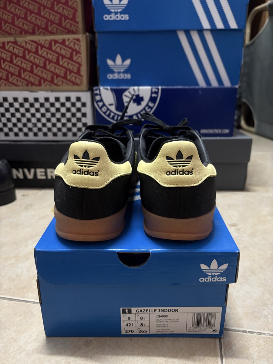 adidas Gazelle Indoor Black Almost Yellow Gum | SASOM