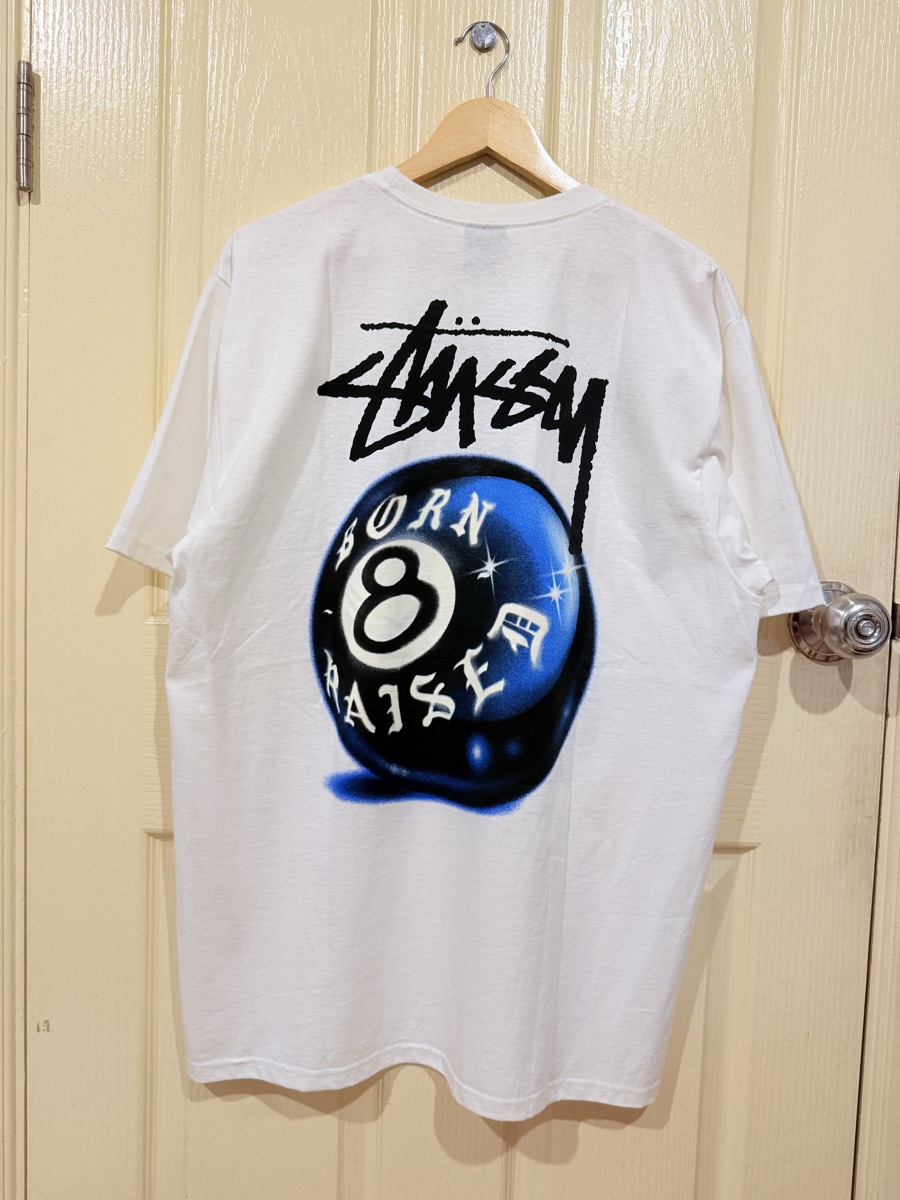 ★【Stussy x Born X Raised】★Stussy 8 Ball T-Shirt White★ Stussy x Born X Raised 8 Ball Tee White | eBay