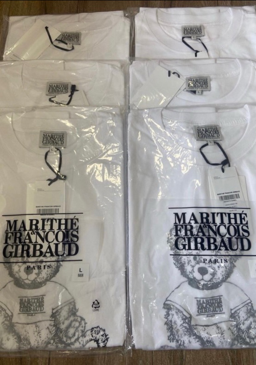 ★Marithe + Francois Girbaud★ DOODLE BEAR TEE whiteblack 1M Marithe Francois Girbaud DOODLE BEAR TEE WHITE