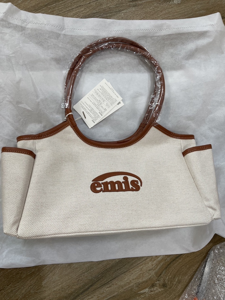 ☆EMIS☆ CANVAS LEATHER SHOULDER BAGBROWN m1037_1334769 Buy Emis Canvas Leather Shoulder Bag Brown | SASOM