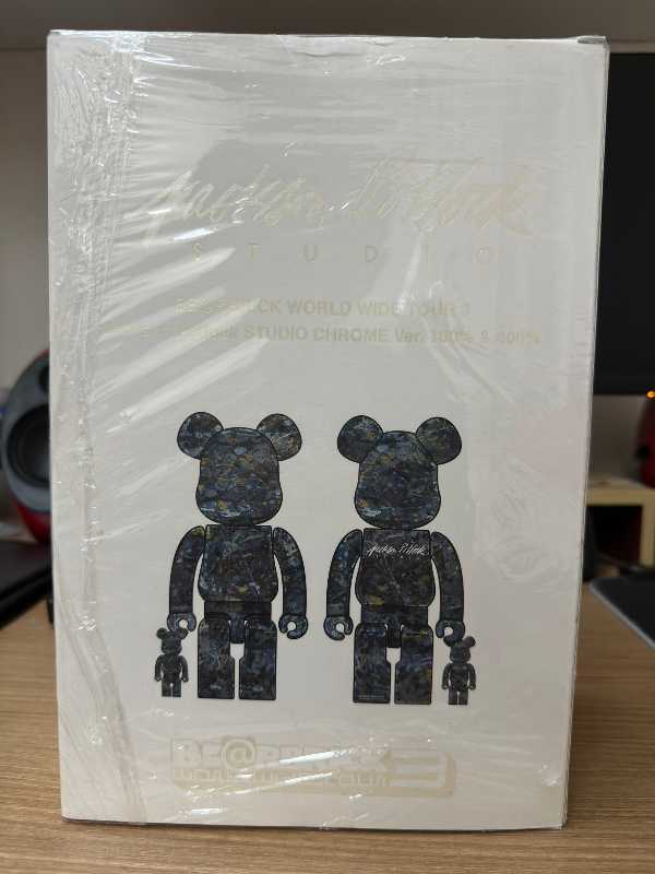 BE@RBRICK Jackson Pollock Studio Chrome Ver. 400% + 100%