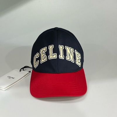Buy Celine College Baseball Cap In Cotton Navy-Red | SASOM display picture 2