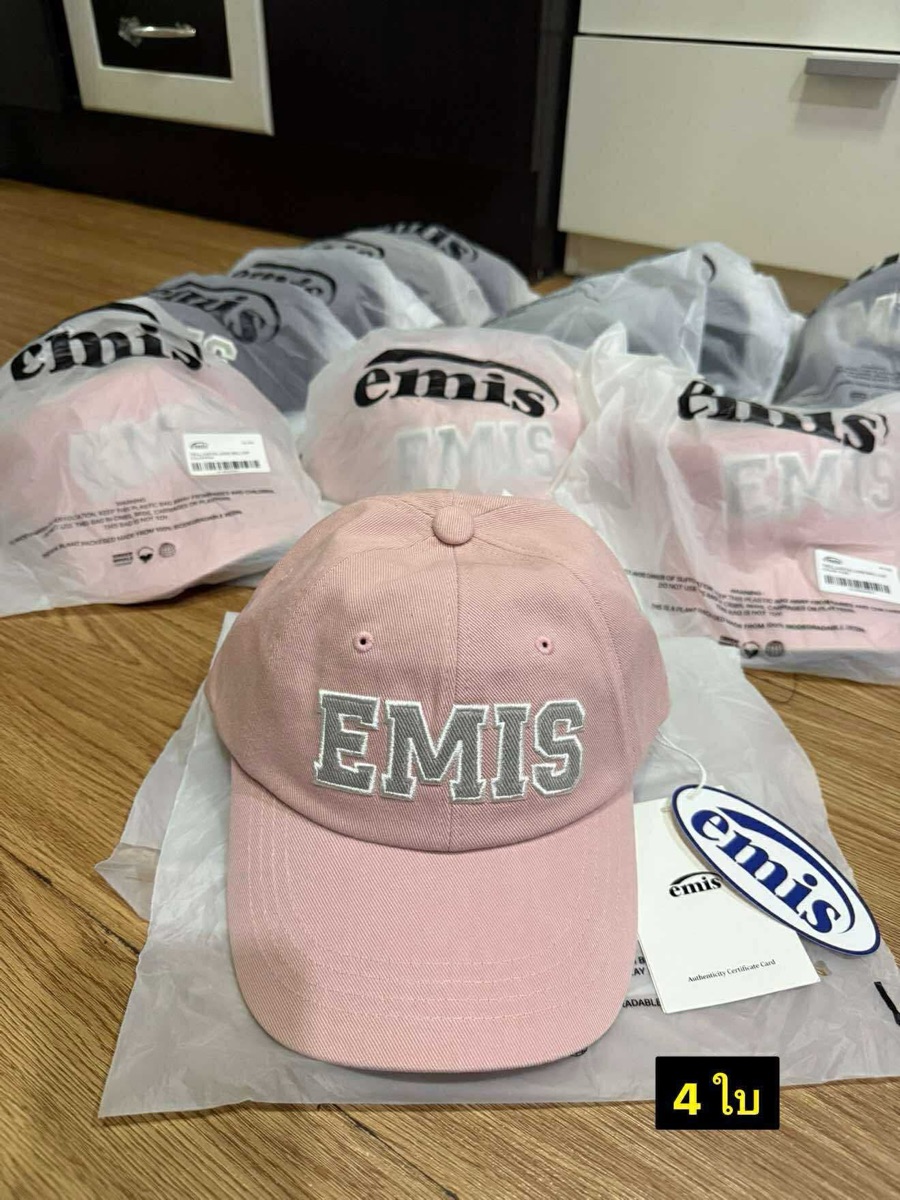 【EMIS】★ UNISEX ★ TWILL CAPITAL LOGO BALL CAP ★ 8 COLOR CORDUROY WAPPEN BALL CAP (RENEWAL)-CHARCOAL - EMIS