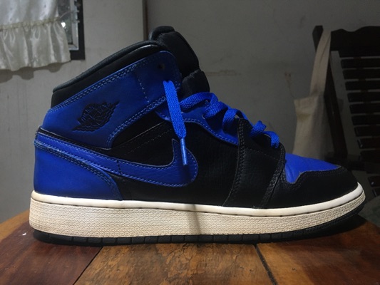 สนีกเกอร์ (GS) Jordan Mid Black Hyper Royal SASOM