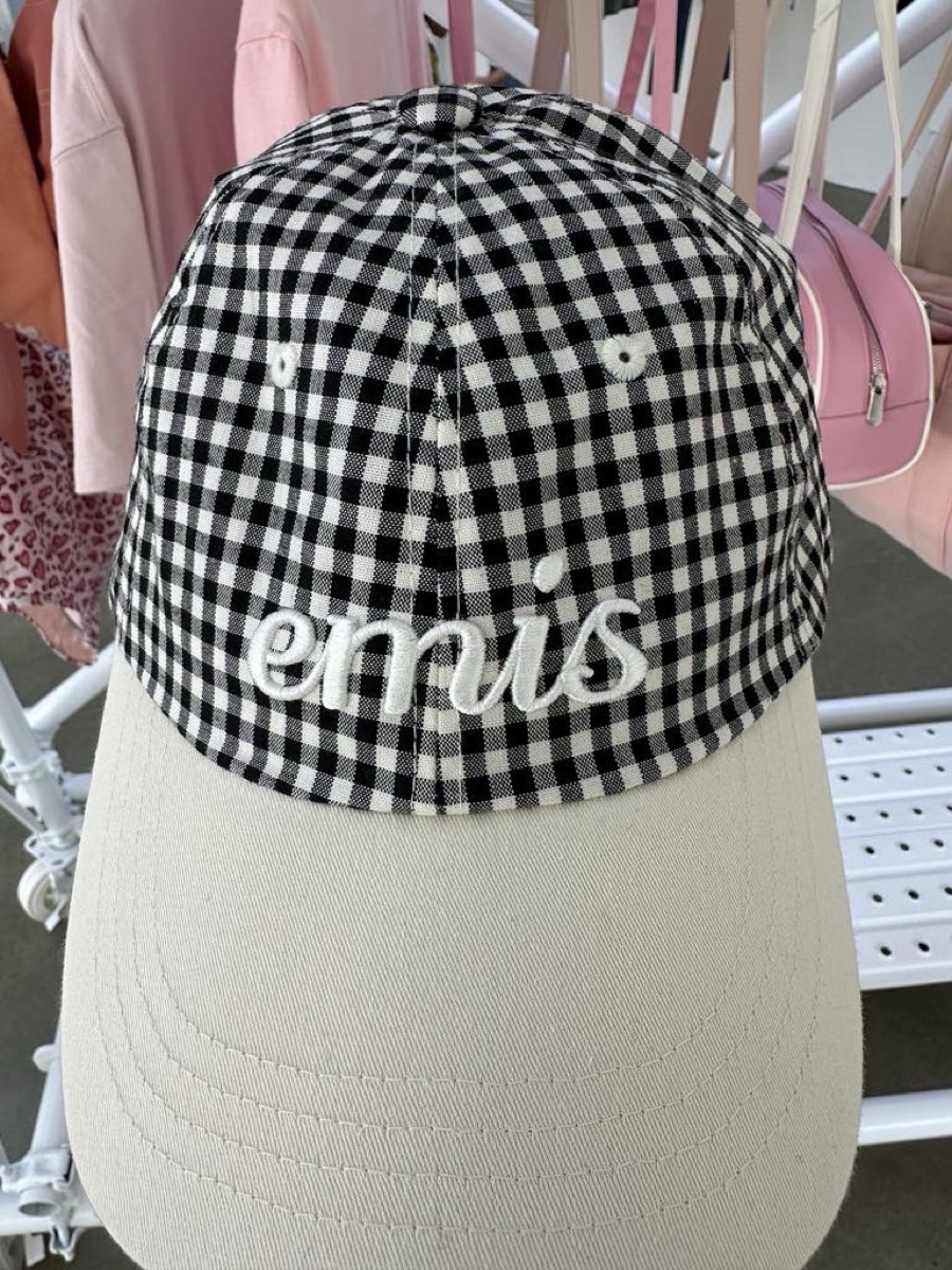 【EMIS】 GINGHAM CHECK BALL CAP /追跡付 GINGHAM CHECK BALL CAP-BLACK - EMIS