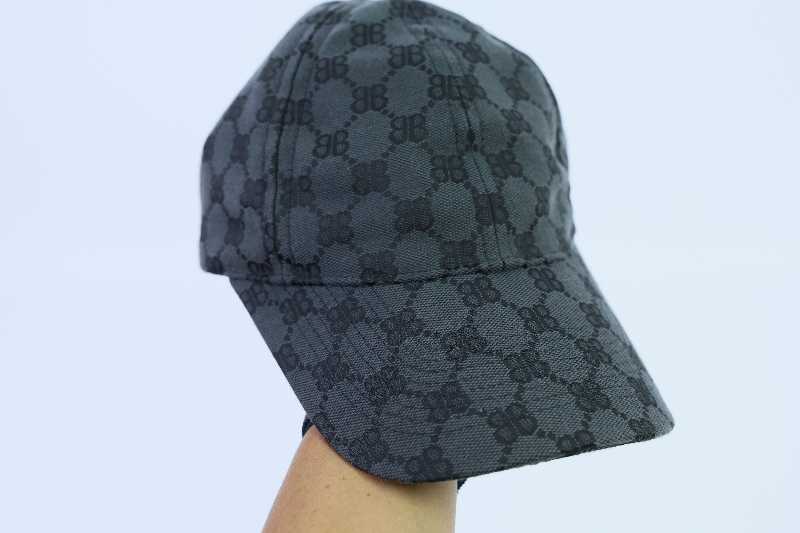 Buy Balenciaga x Gucci Hacker Cap in Charcoal Grey | SASOM
