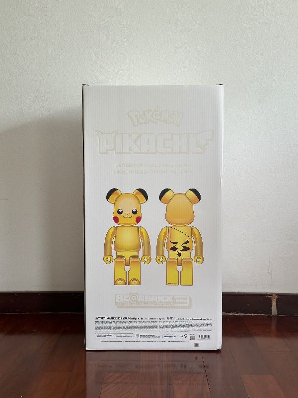 BE@RBRICK ピカチュウ GOLD CHROME 100/400% Pikachu Gold Chrome Version Bearbrick - Penguin Collectables