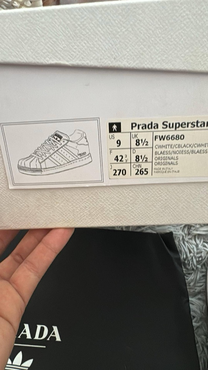 adidas gazelle silver green womens Adidas Prada X Superstar White Sneaker Shoes (Size 40)