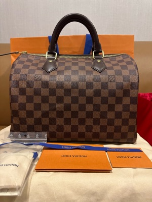 Auth Louis Vuitton Speedy Bandouliere 30 Damier Ebene N41367