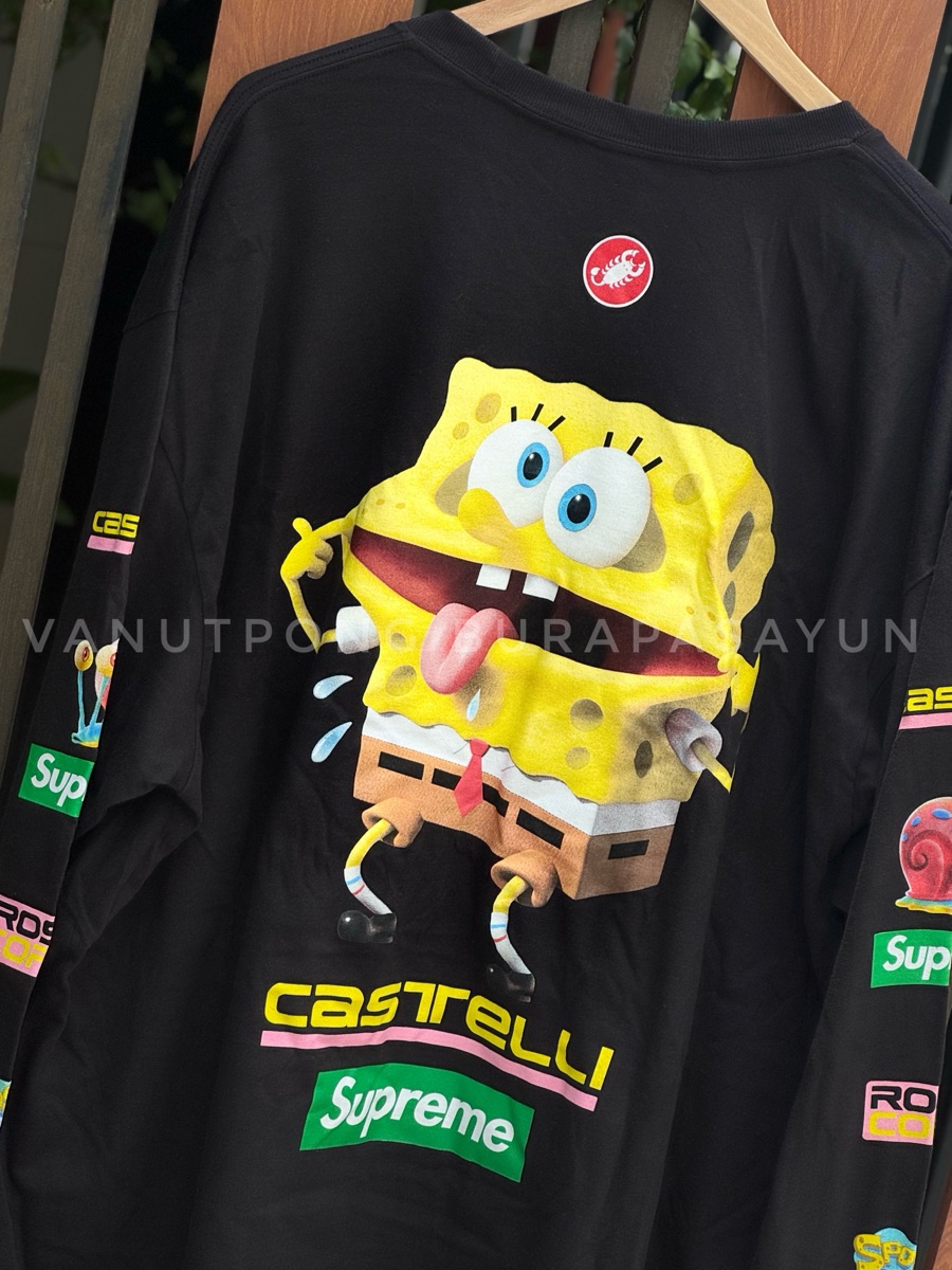 Supreme SpongeBob SquarePants Castelli Racing L/S Tee Black