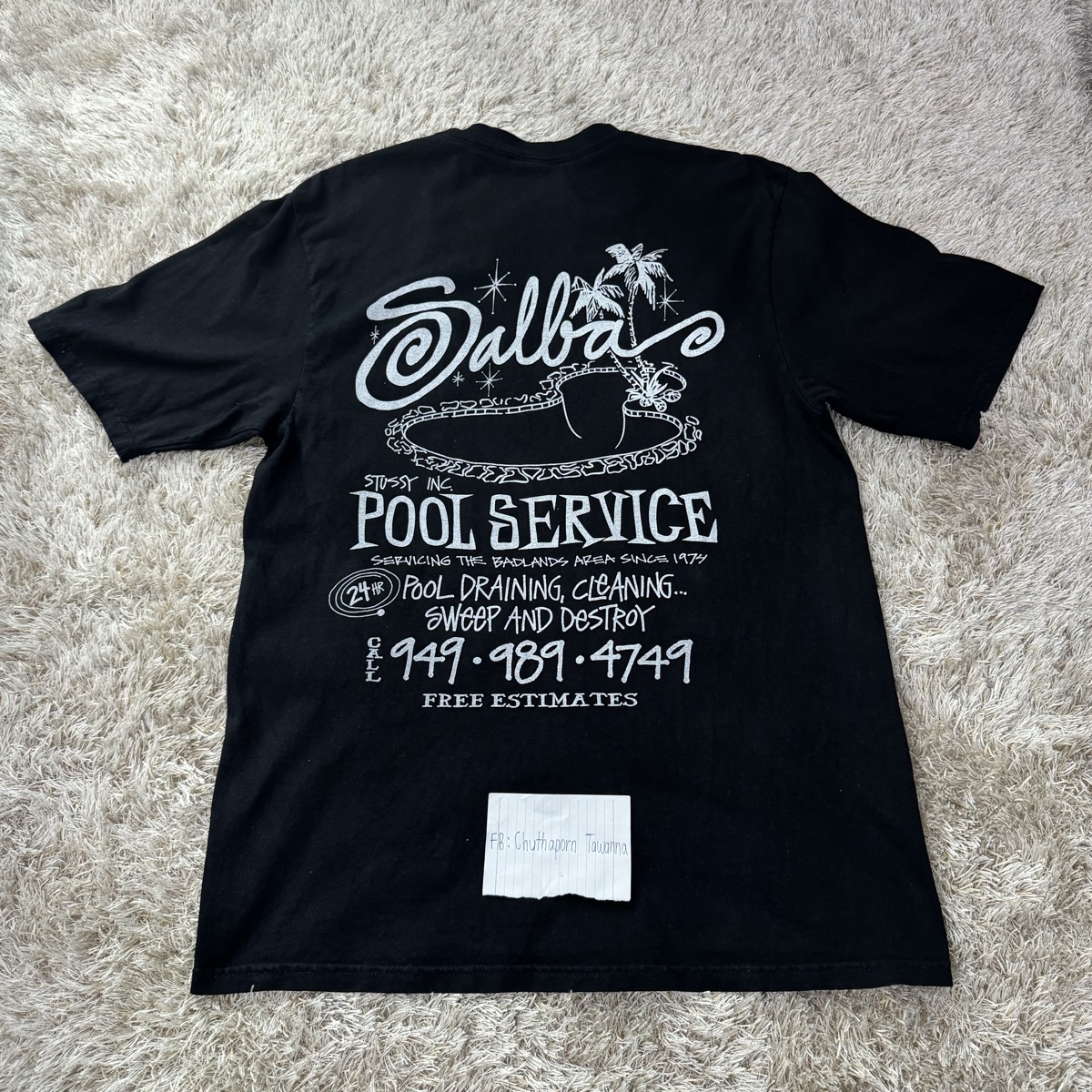 Buy Stussy Pool Service Pigment Dyed Tee Black | SASOM
