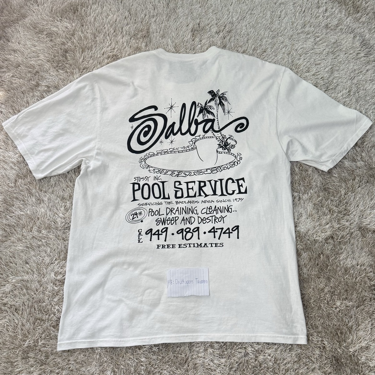 Stussy Pool Service Pigment Dyed Tee Natural (SS25) | ของแท้