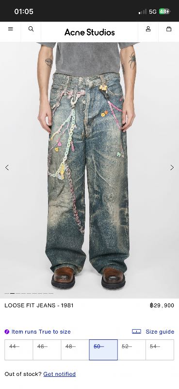 Buy Acne Studios Baggy Fit Jeans 1981M Mid Blue Wash | SASOM