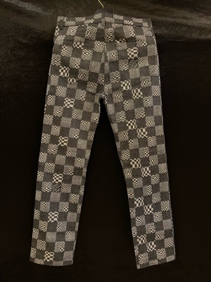 Louis Vuitton® Distorted Damier Denim Pants Indigo. Size 36