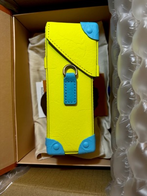 Louis Vuitton Vertical Trunk Wearable Wallet Yellow/Light Blue M82007 Monogram Playground Canvas