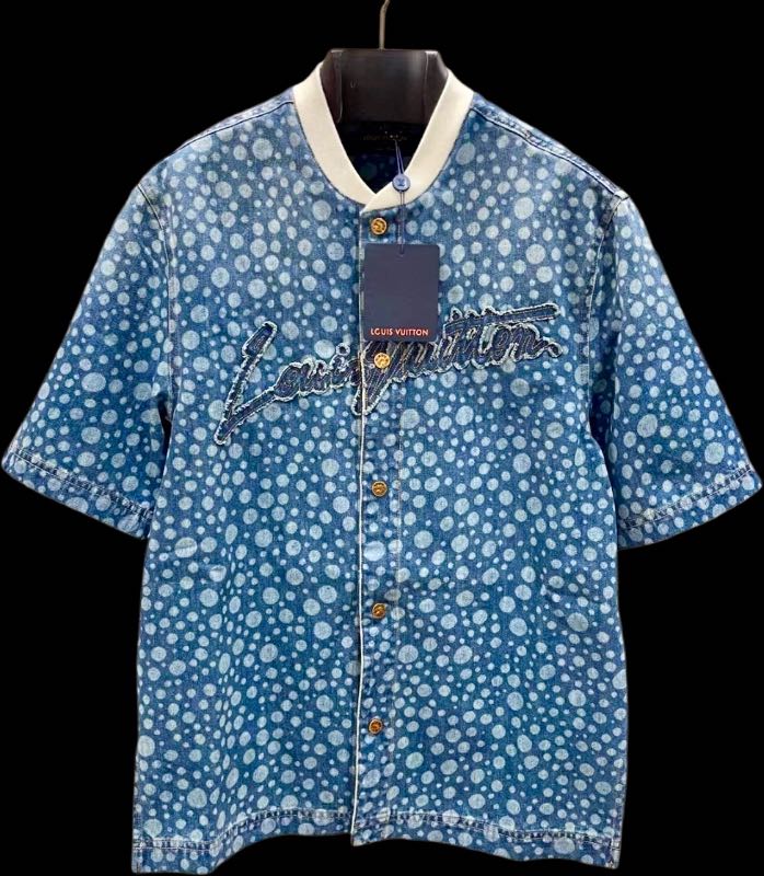 Louis Vuitton LV x YK Infinity Dots Denim Shirt 1AB6O5, Blue, Xs
