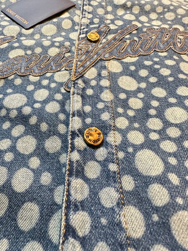 Louis Vuitton® LV X Yk Infinity Dots Denim Shirt Indigo. Size 5XL