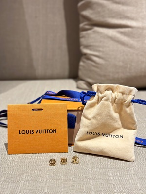 Louis Vuitton, Accessories, Louis Vuitton Book Redreil Crazy In Lock  Earrings M0395 Womens Mens Logo Gold