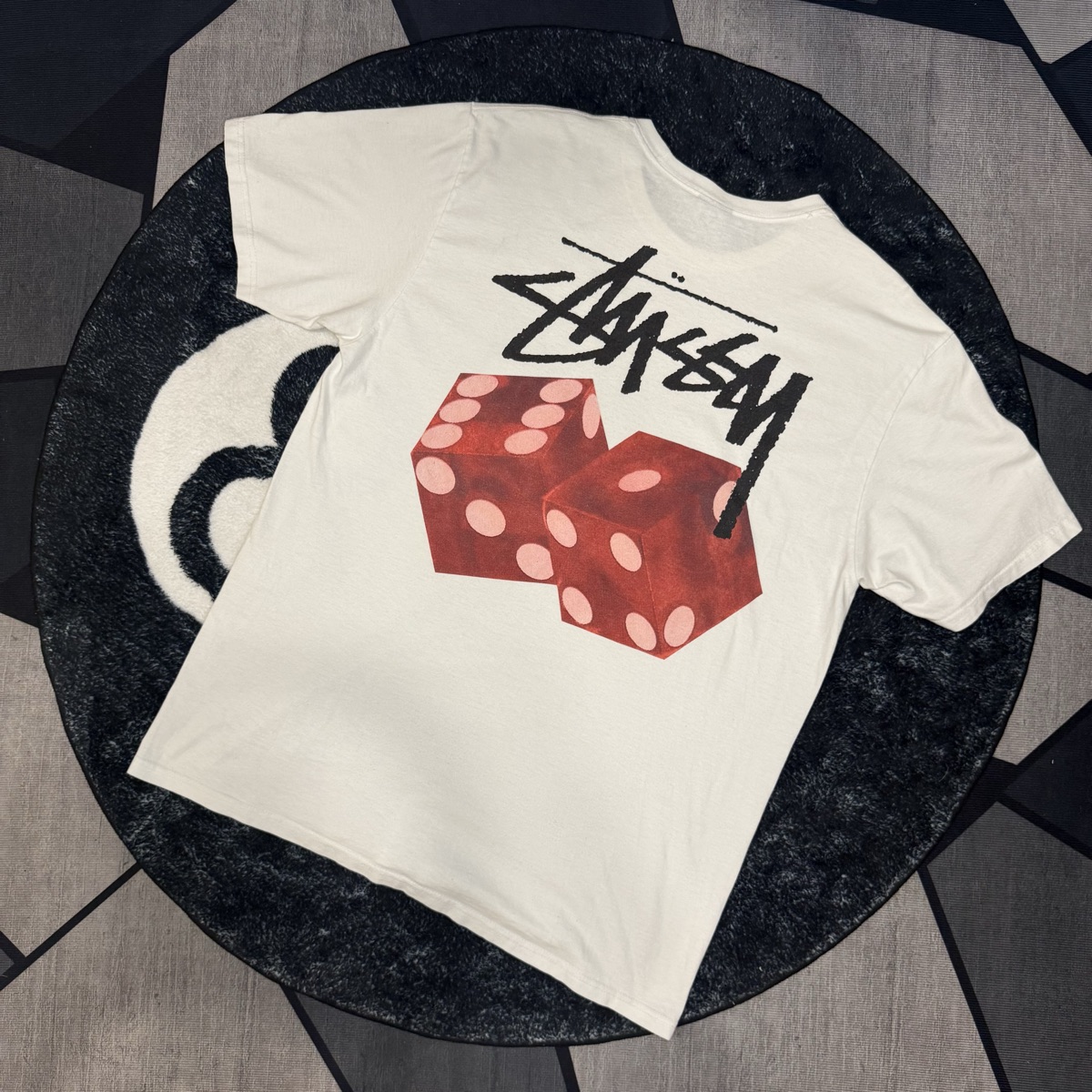 【STUSSY★】Diced Out T-Shirt White UNISEX Stussy Diced Out Tee White S - POIZON