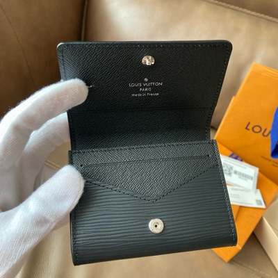 LOUIS VUITTON Enveloppe Carte de Visite Card Case Epi Leather Black 63YA352