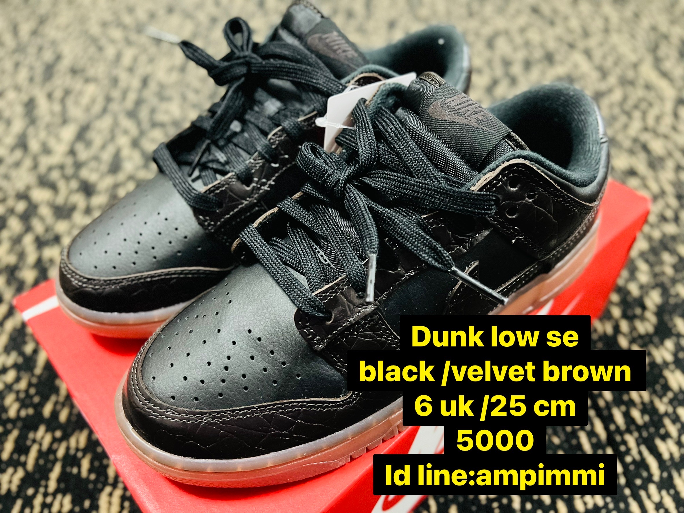 NIKE DUNK LOW SE Black/Velvet Brownカスタム - スニーカー