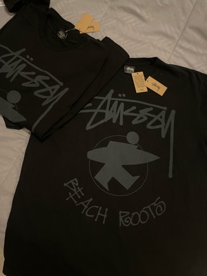 Stussy Beach Roots Tee Pigment Dyed Black | ของแท้