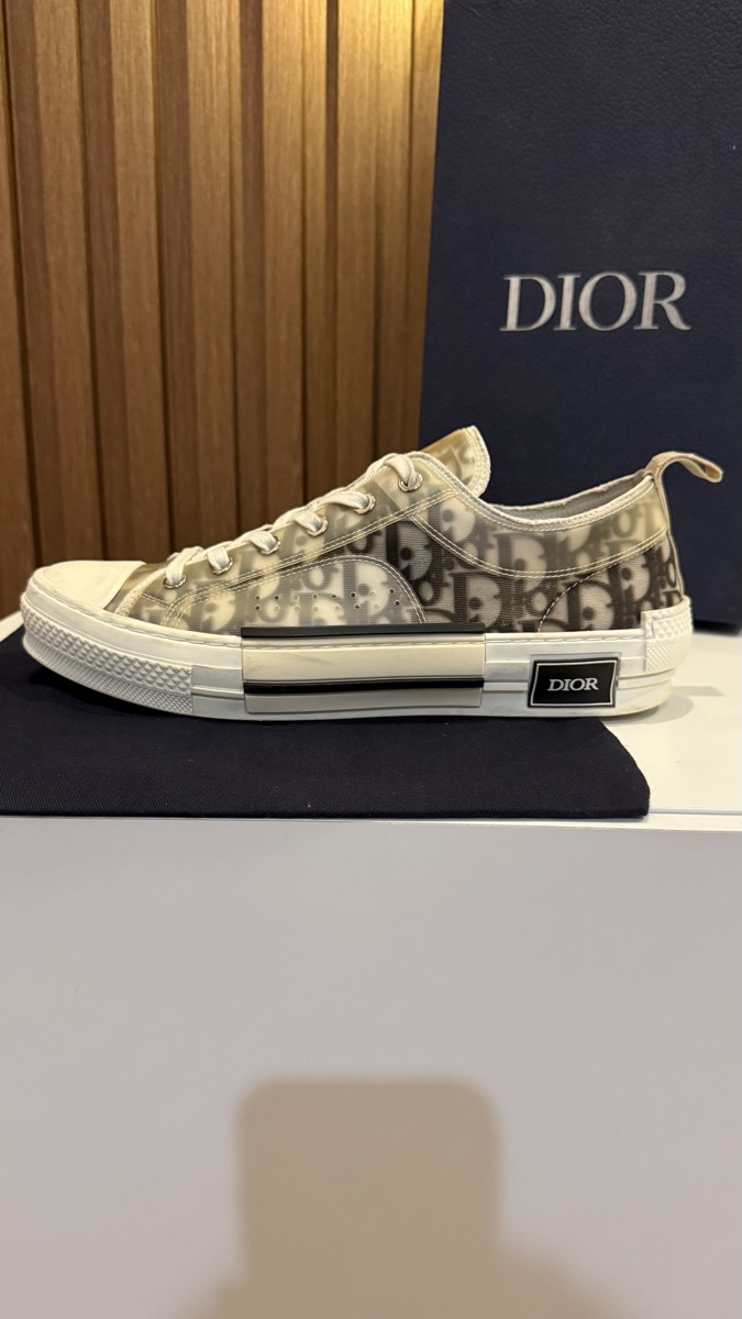 Dior Beige Leopard Dior Sneakers Dior B23 Low-Top Sneaker White