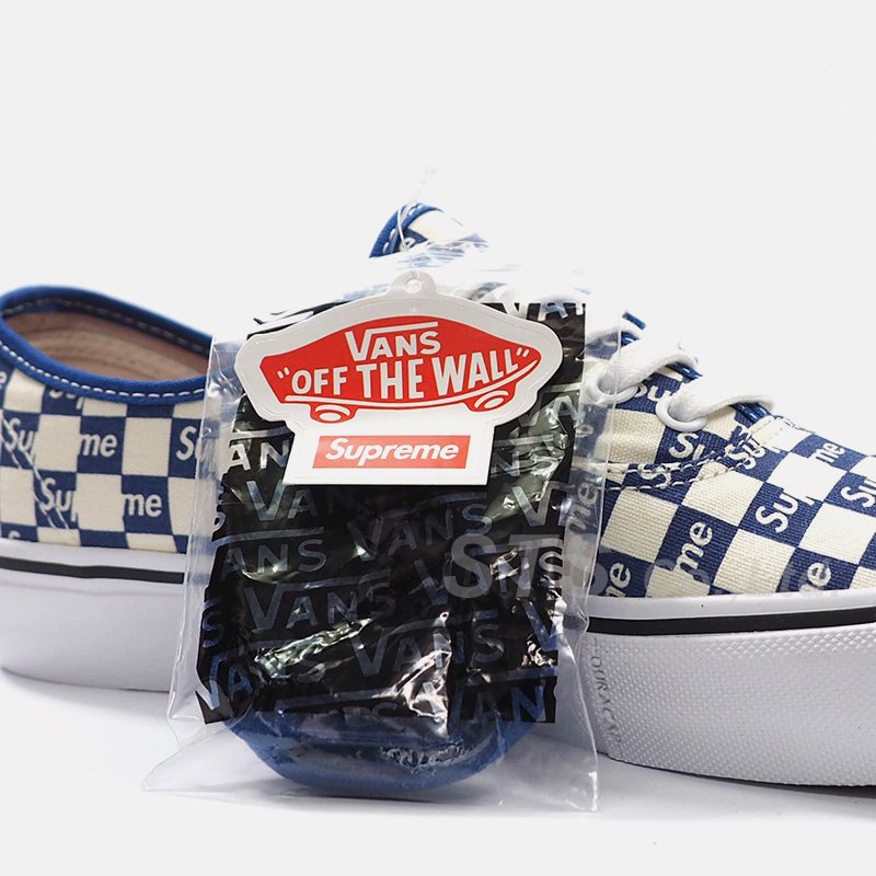 Supreme X Authentic Pro 'Checkered Blue' - Vans - VN000Q0DJLX - blue/white