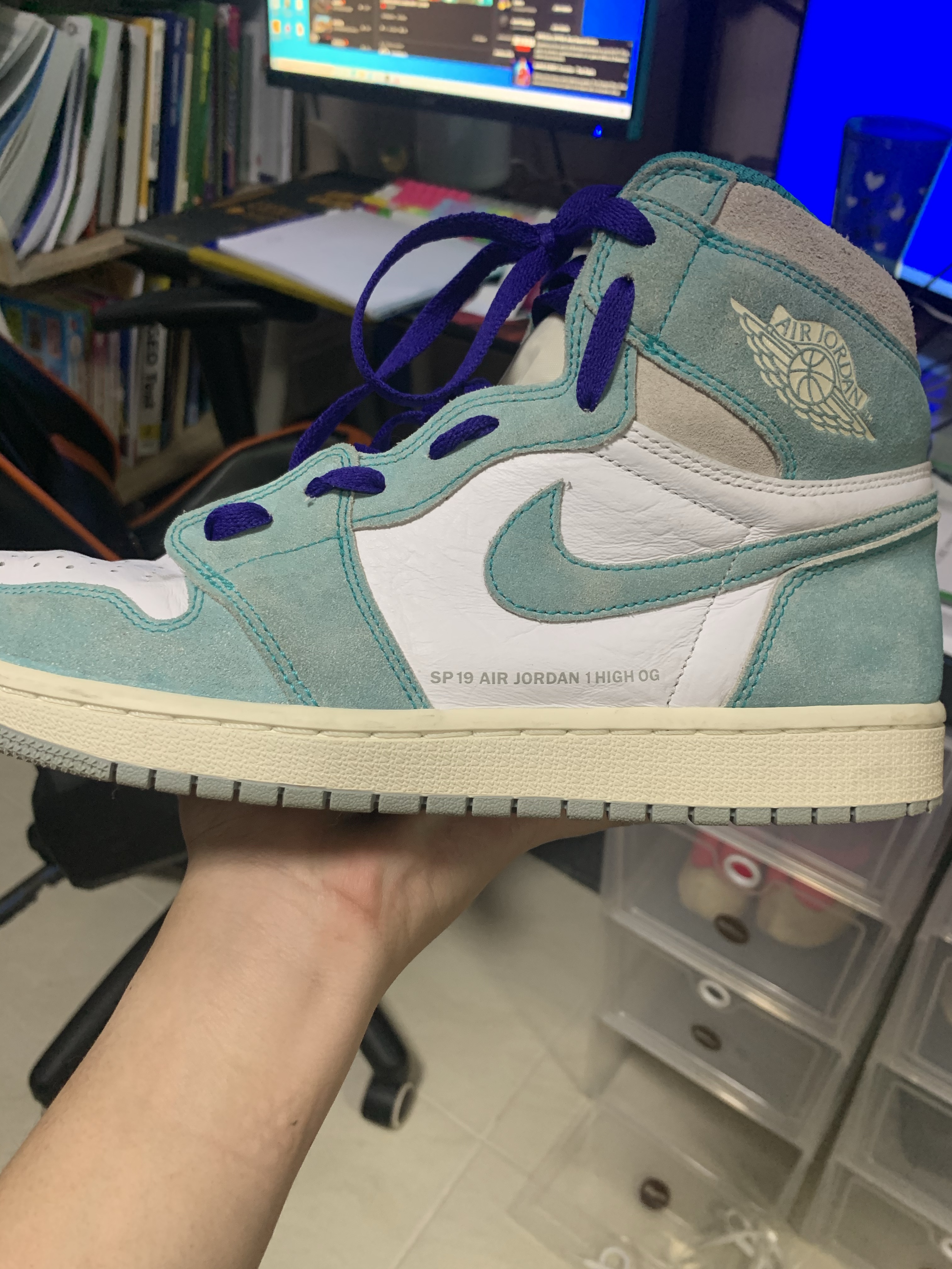 turbo green 1s purple laces