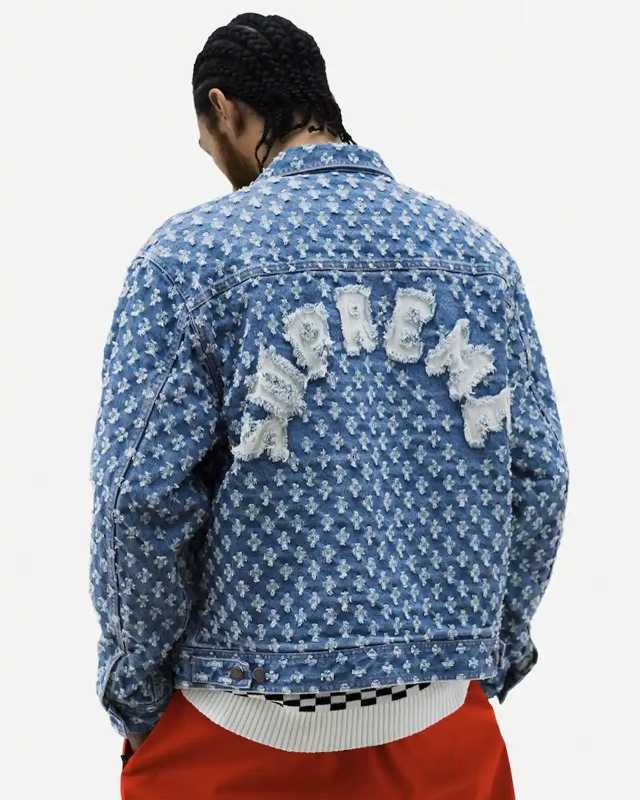 SASOM | เสื้อผ้า Supreme Hole Punch Denim Trucker Jacket Blue